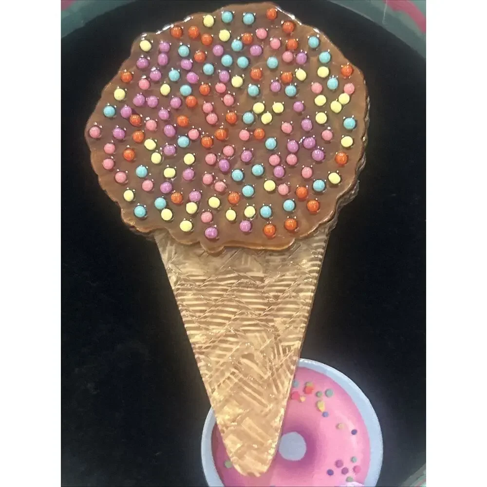 Erstwilder x Katherine Sabbath Ice Cream Cake Cone Brooch Pin NWT